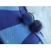 Set pochet manchetknopen lichtblauw donkerblauw brede streep